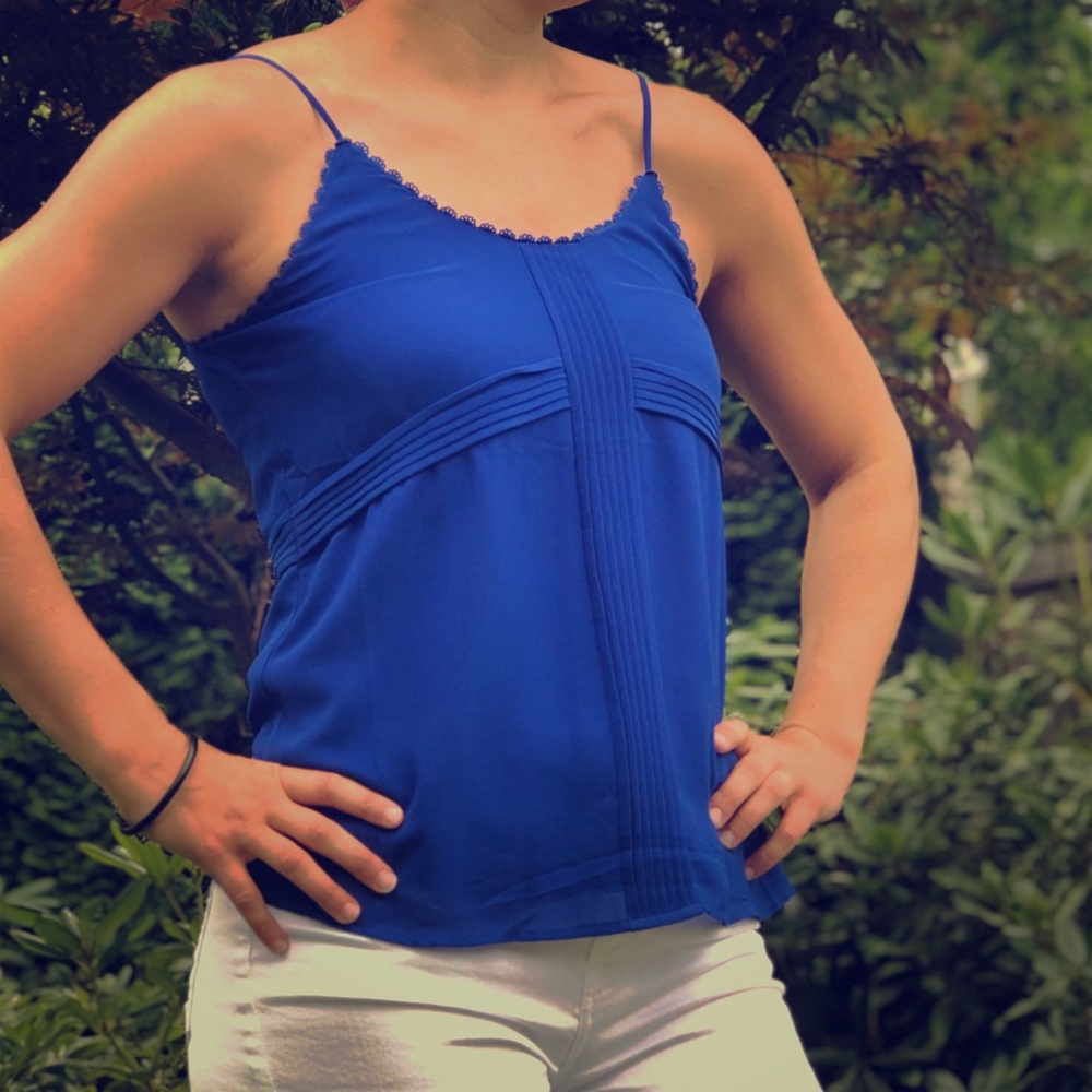 Naked Zebra blue tank top